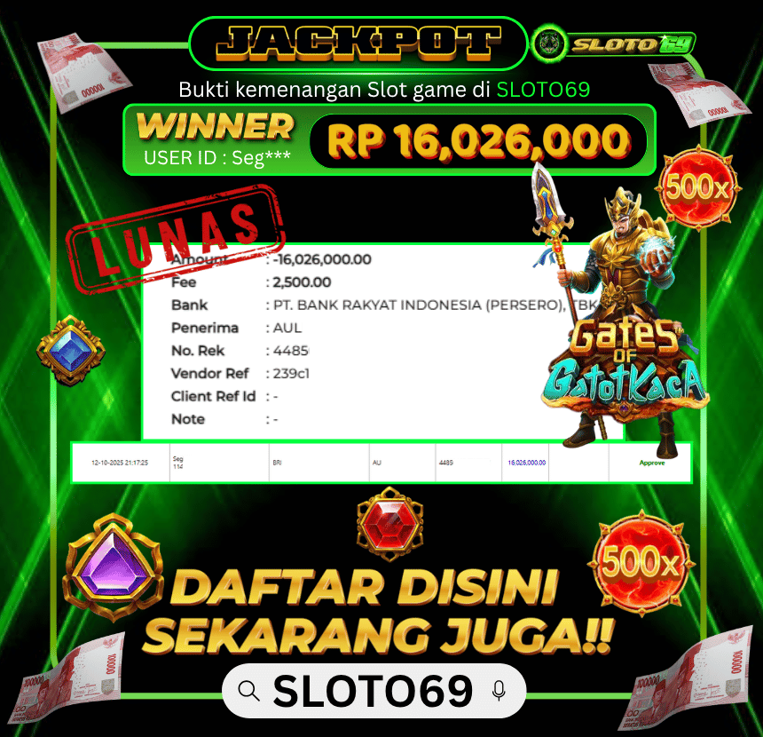 Bukti Transfer Jackpot