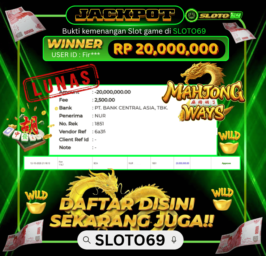Bukti Transfer Jackpot