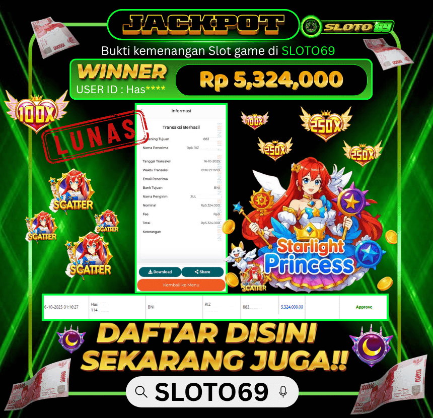 Bukti Transfer Jackpot