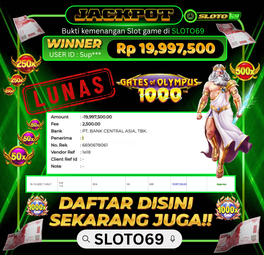 Bukti Transfer Jackpot