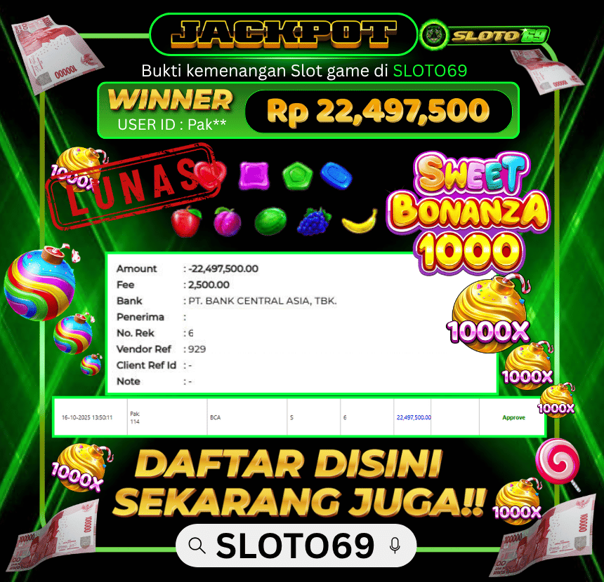 Bukti Transfer Jackpot