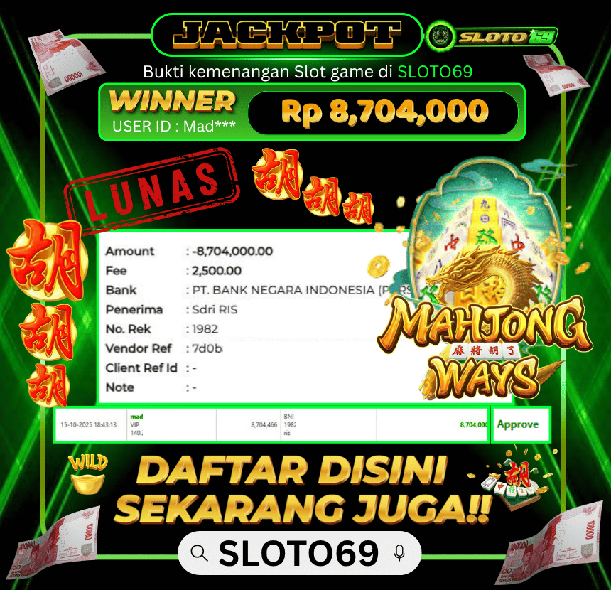 Bukti Transfer Jackpot