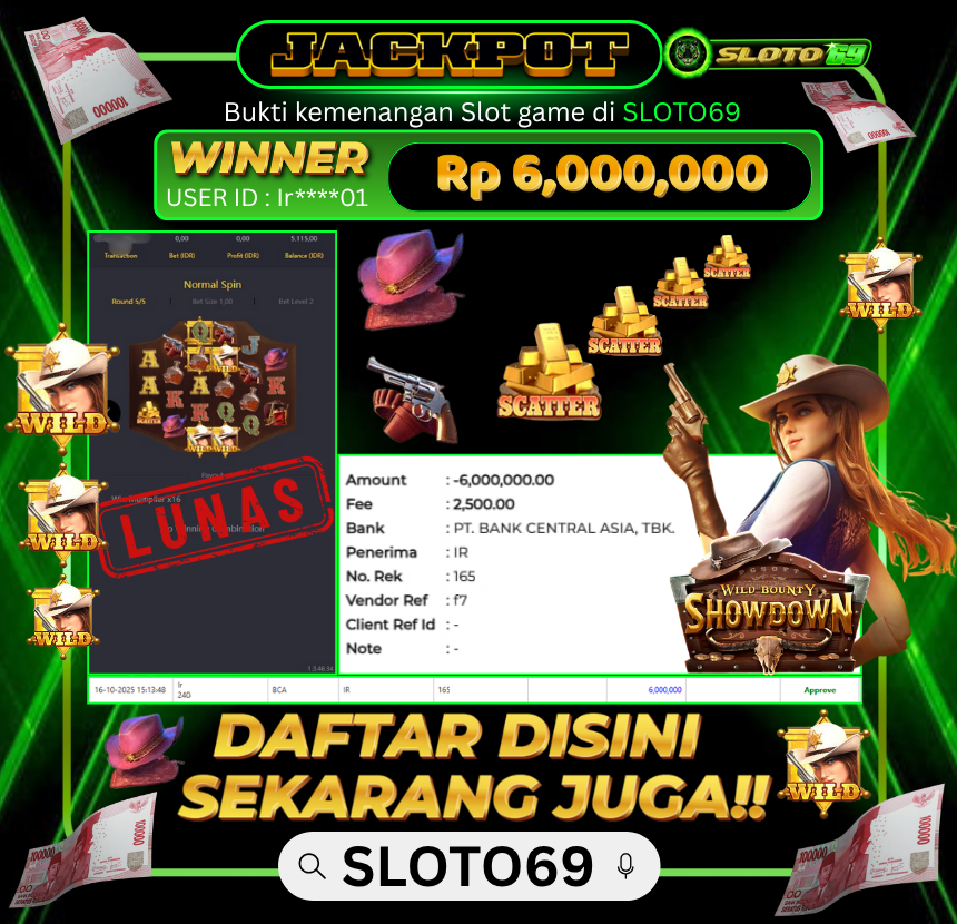 Bukti Transfer Jackpot