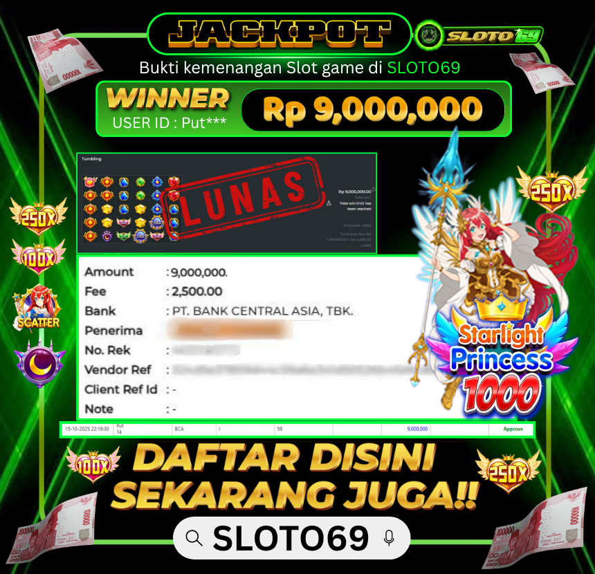 Bukti Transfer Jackpot
