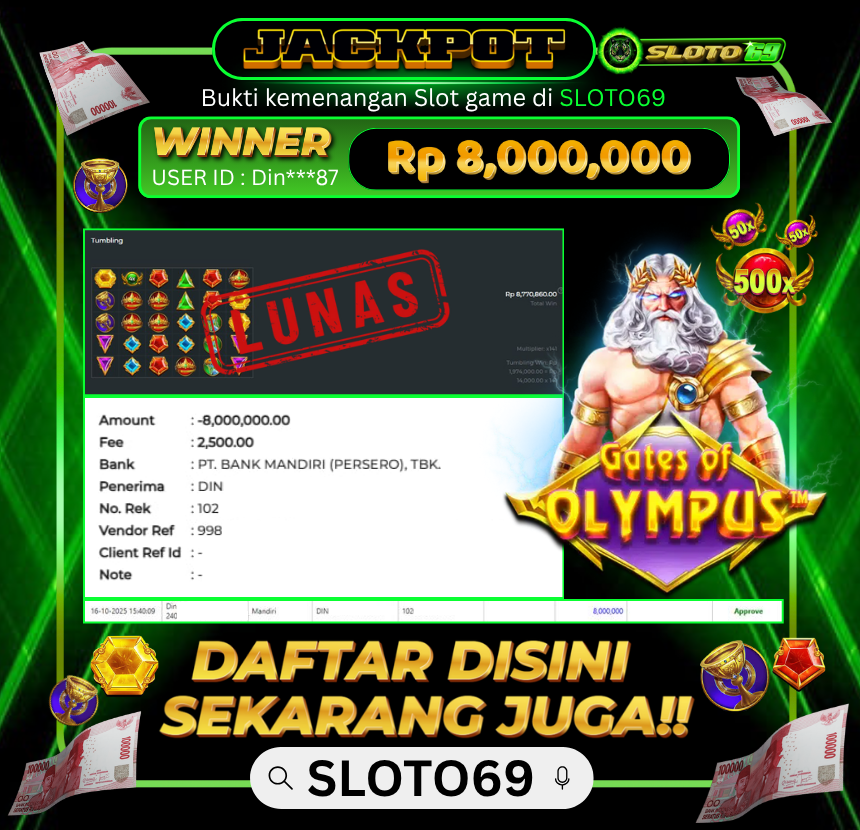 Bukti Transfer Jackpot