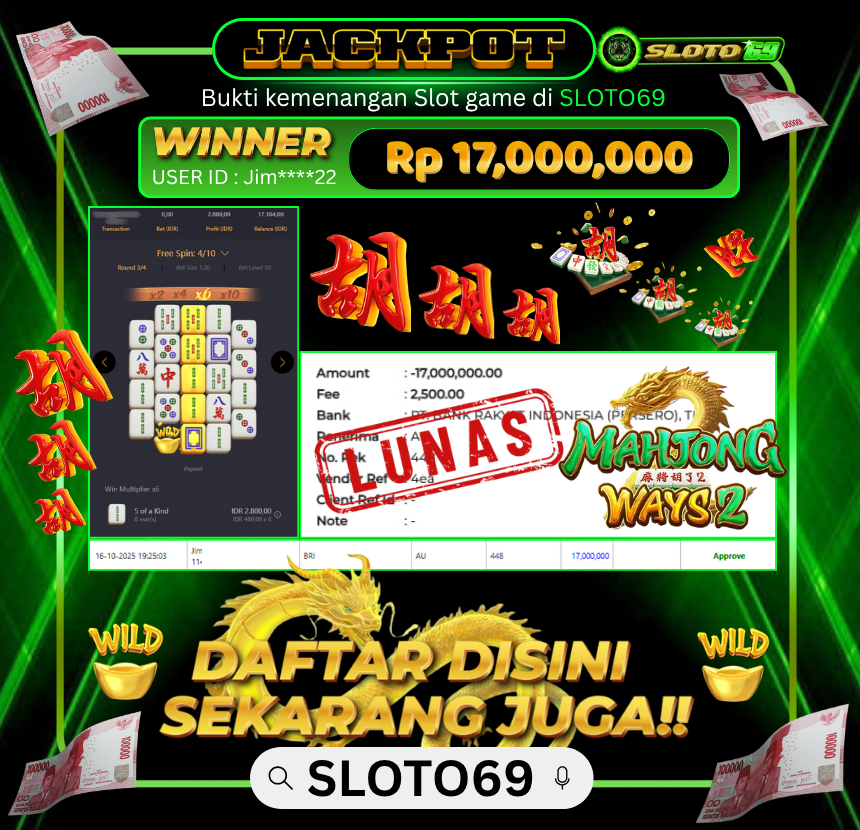 Bukti Transfer Jackpot