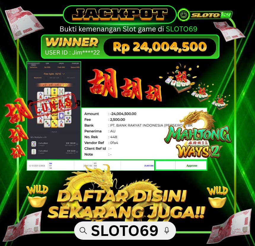 Bukti Transfer Jackpot
