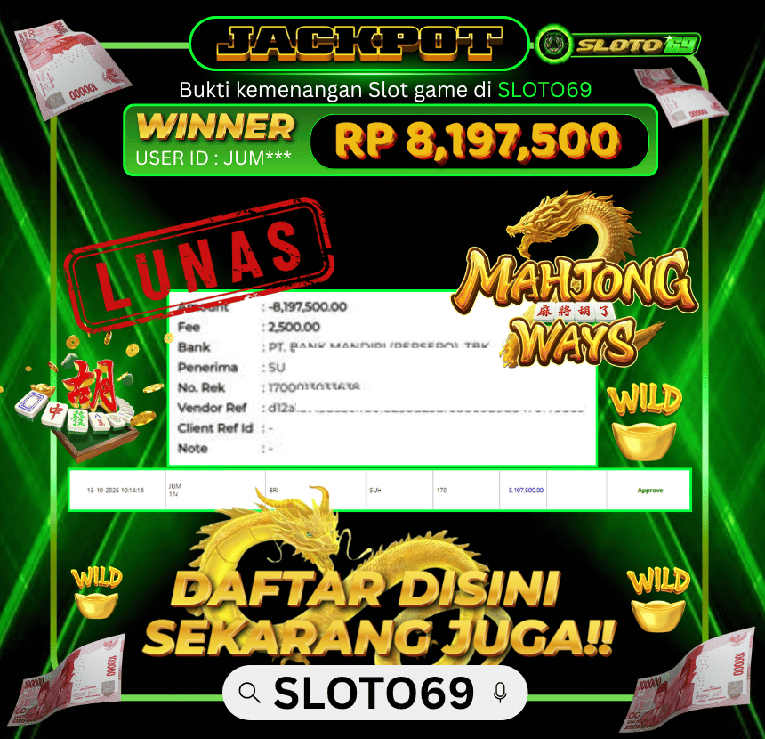 Bukti Transfer Jackpot