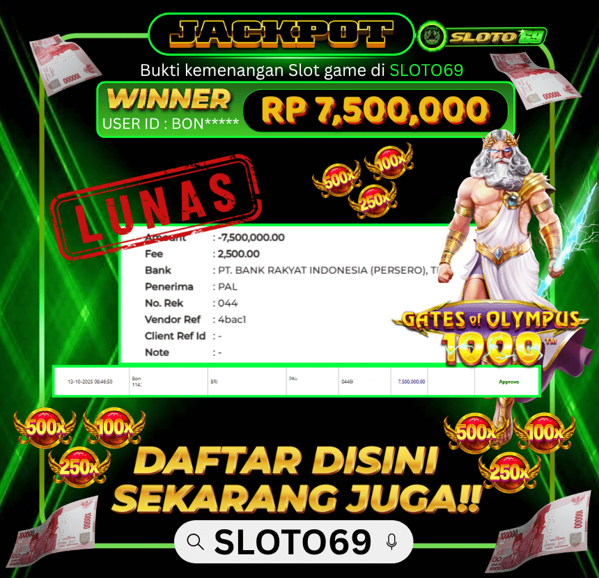 Bukti Transfer Jackpot