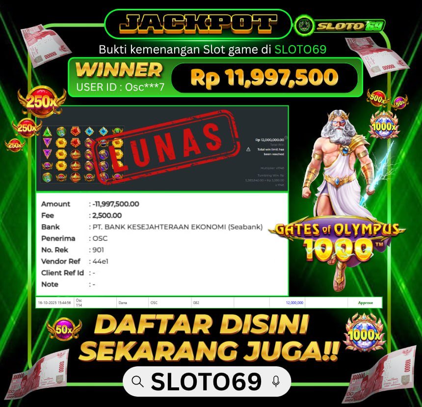 Bukti Transfer Jackpot