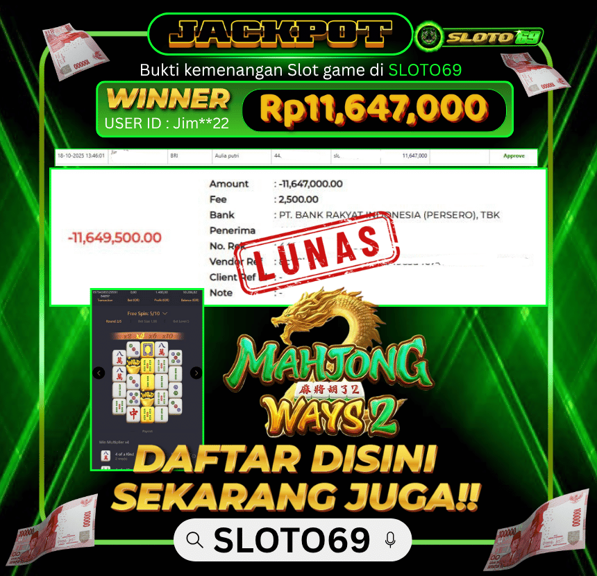 Bukti Transfer Jackpot