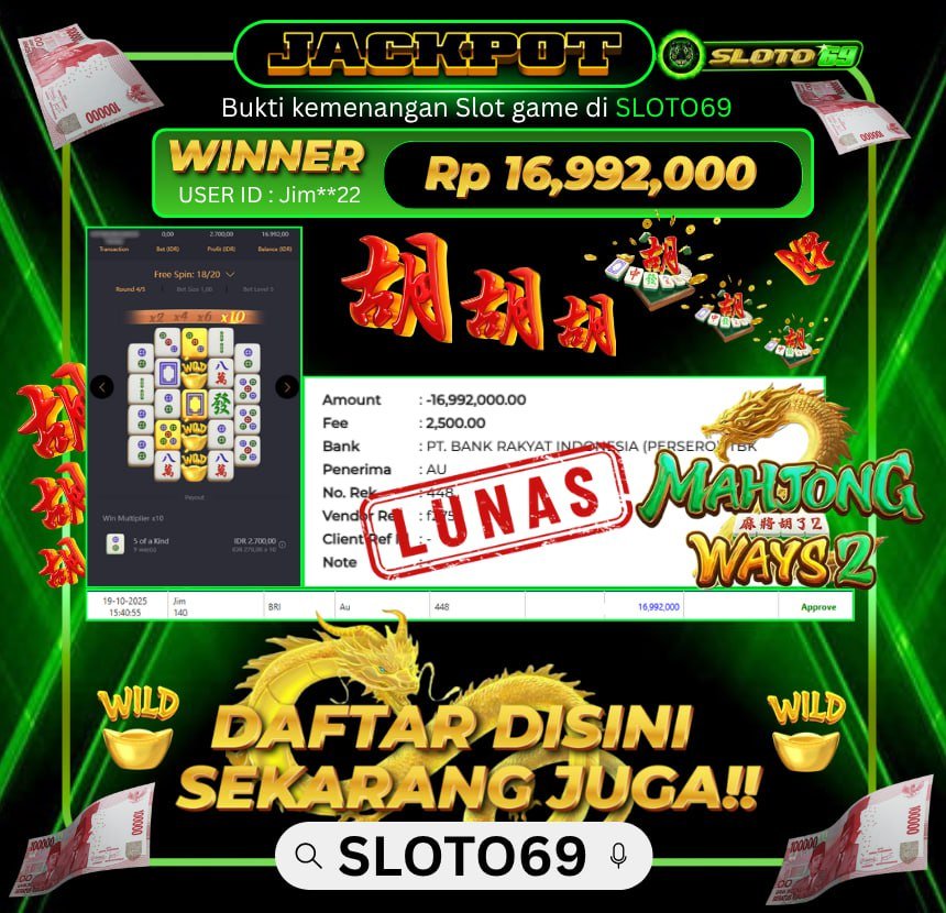 Bukti Transfer Jackpot