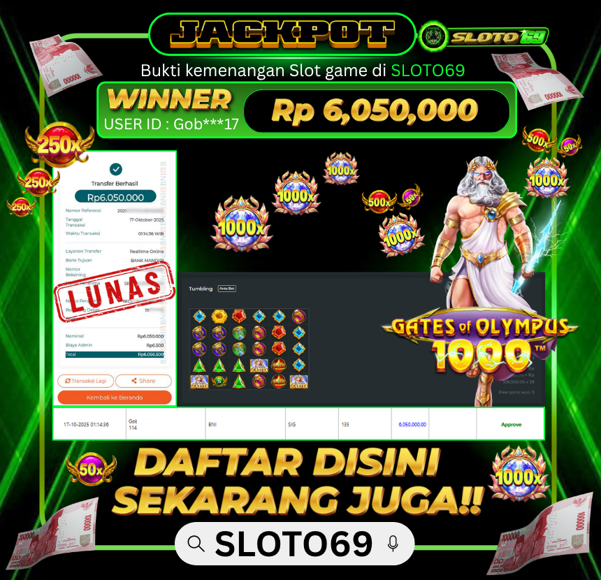 Bukti Transfer Jackpot