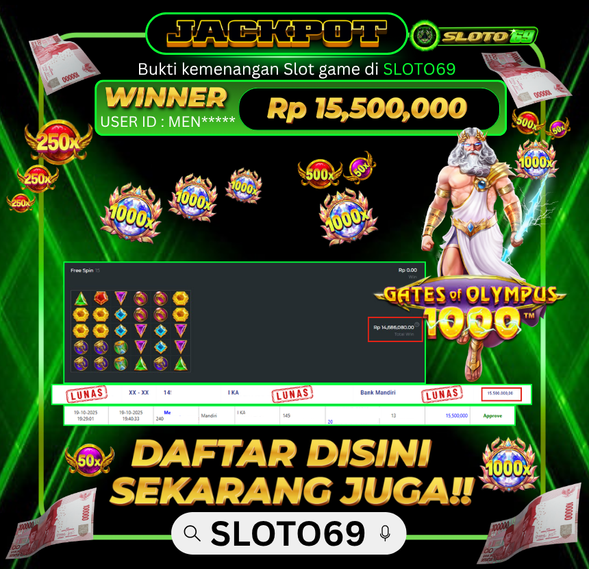 Bukti Transfer Jackpot