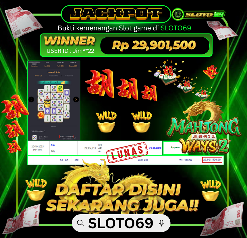 Bukti Transfer Jackpot