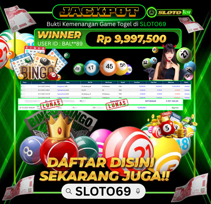 Bukti Transfer Jackpot