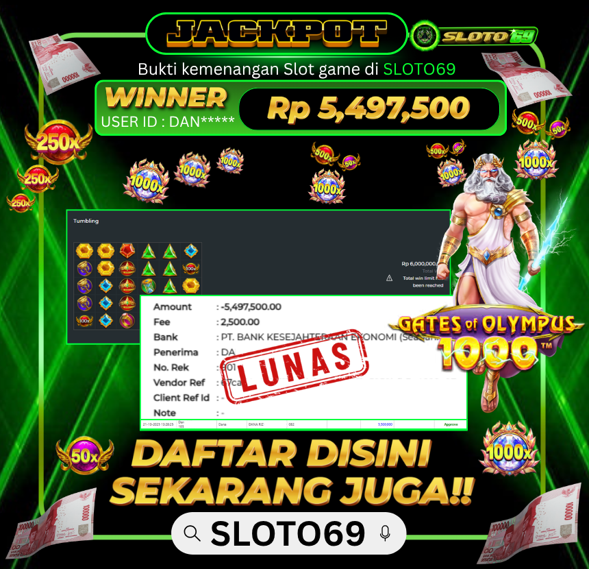 Bukti Transfer Jackpot