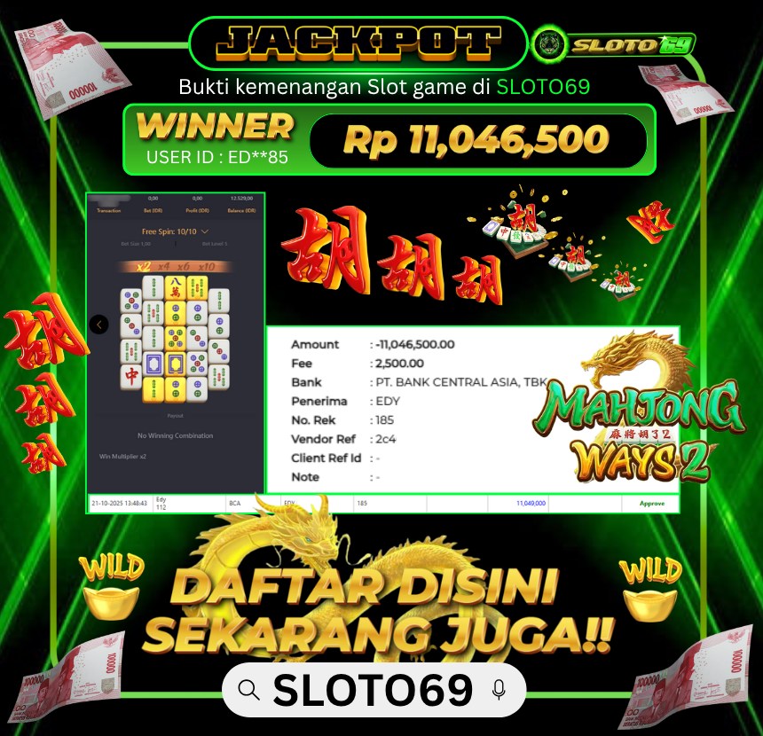 Bukti Transfer Jackpot