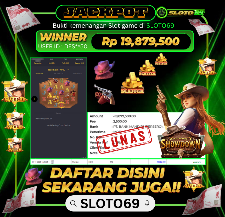 Bukti Transfer Jackpot