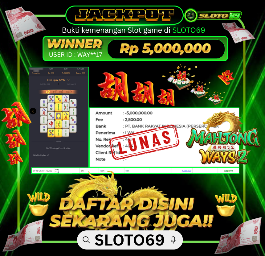 Bukti Transfer Jackpot