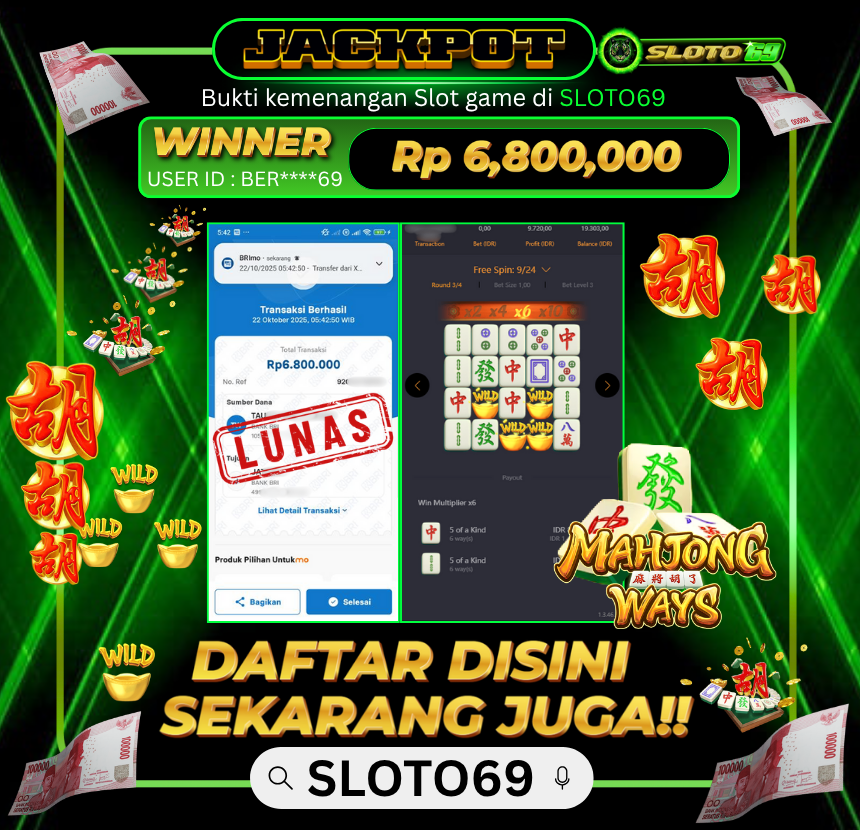 Bukti Transfer Jackpot