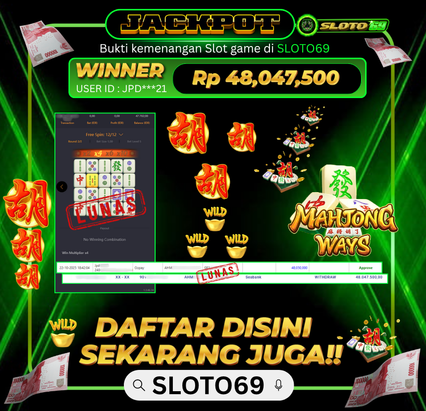 Bukti Transfer Jackpot