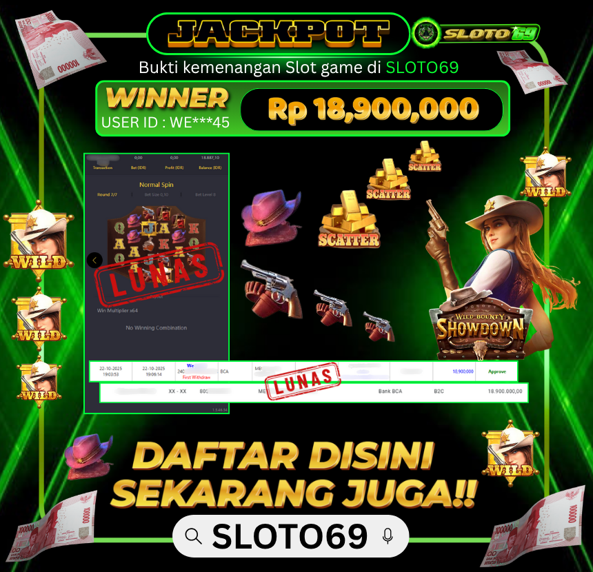 Bukti Transfer Jackpot