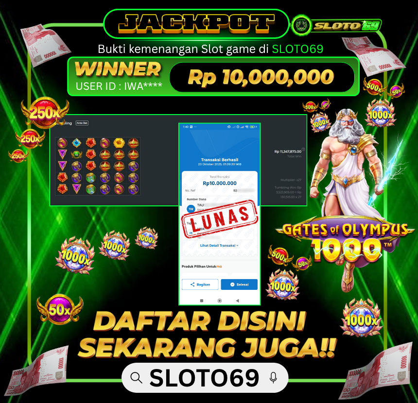 Bukti Transfer Jackpot
