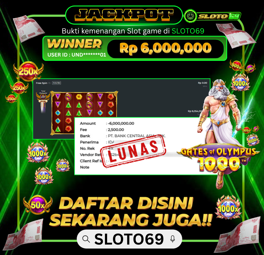 Bukti Transfer Jackpot
