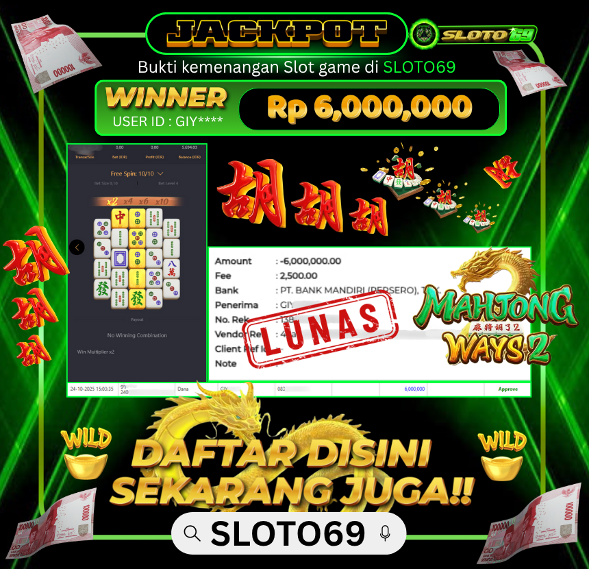 Bukti Transfer Jackpot