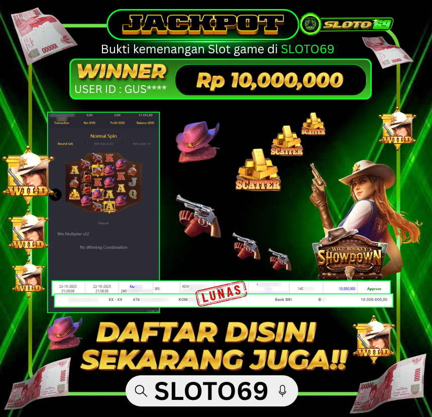 Bukti Transfer Jackpot
