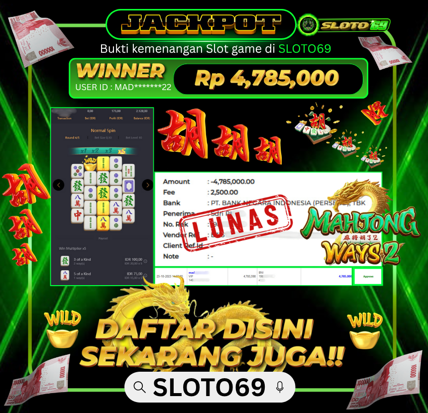 Bukti Transfer Jackpot