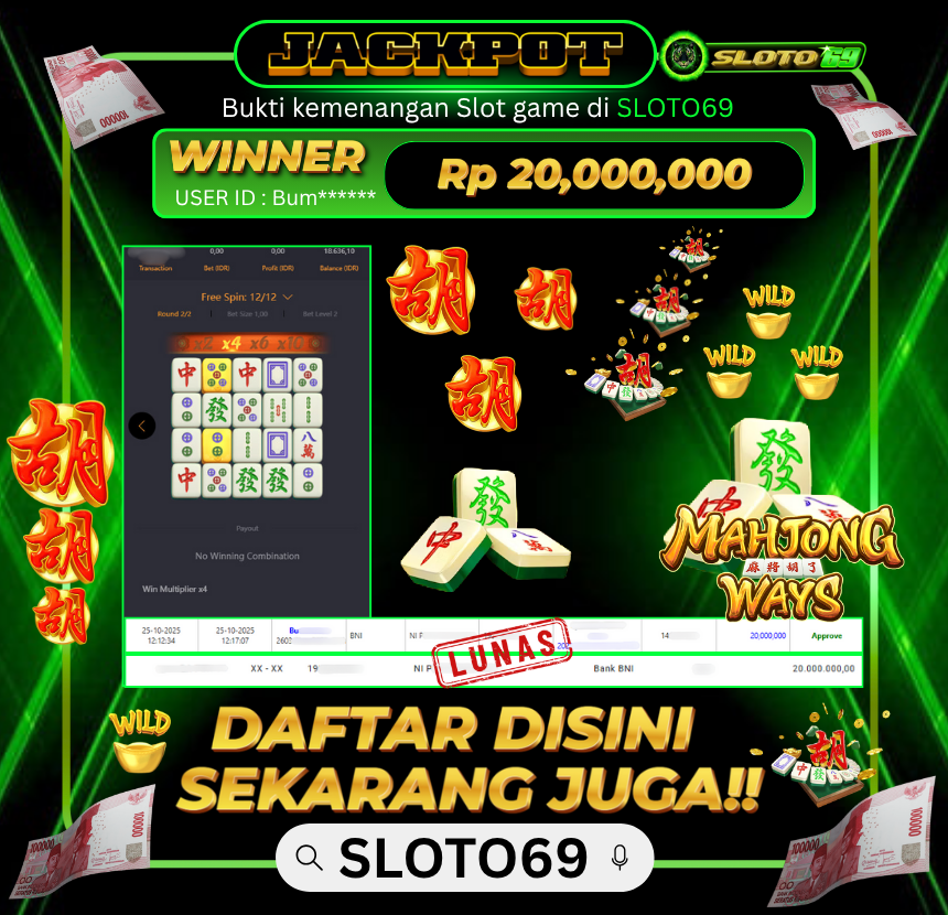 Bukti Transfer Jackpot