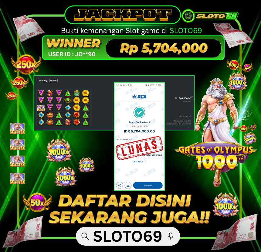 Bukti Transfer Jackpot
