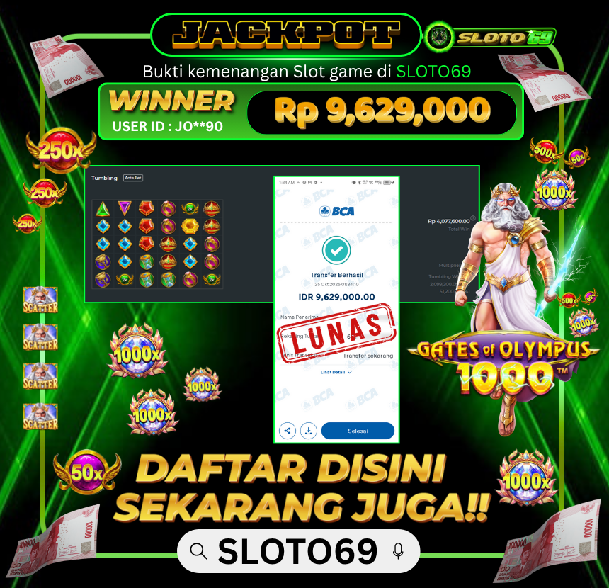 Bukti Transfer Jackpot