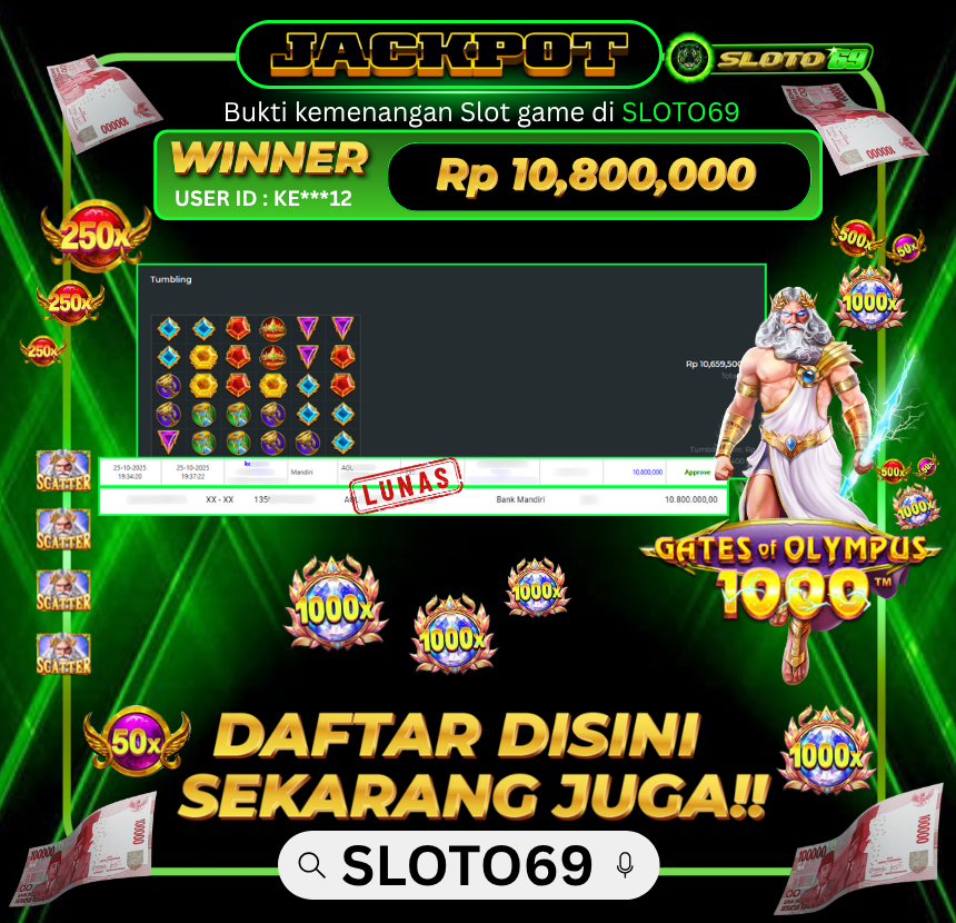 Bukti Transfer Jackpot
