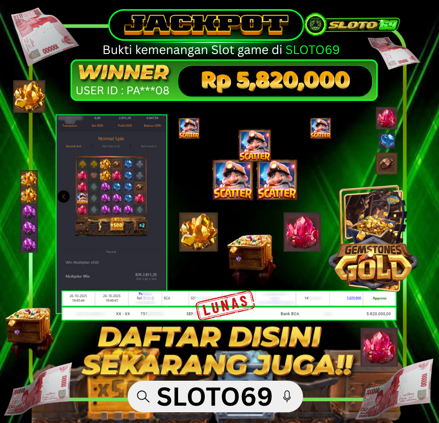 Bukti Transfer Jackpot