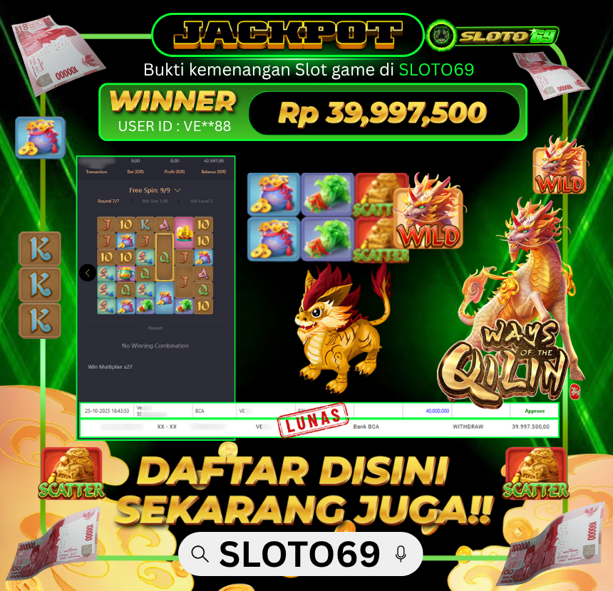 Bukti Transfer Jackpot