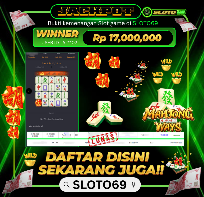 Bukti Transfer Jackpot
