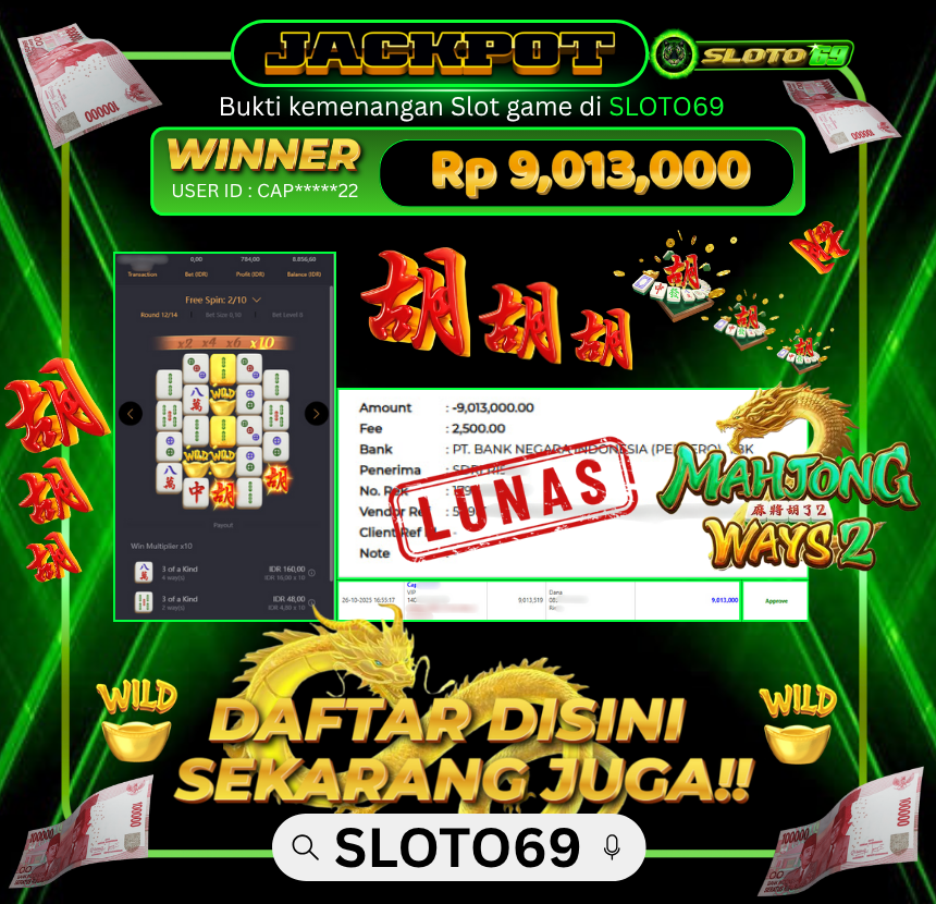 Bukti Transfer Jackpot