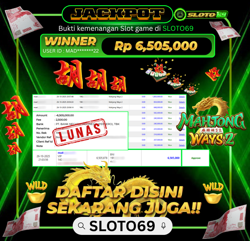 Bukti Transfer Jackpot