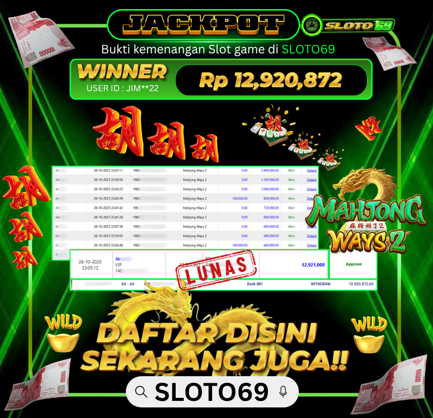 Bukti Transfer Jackpot