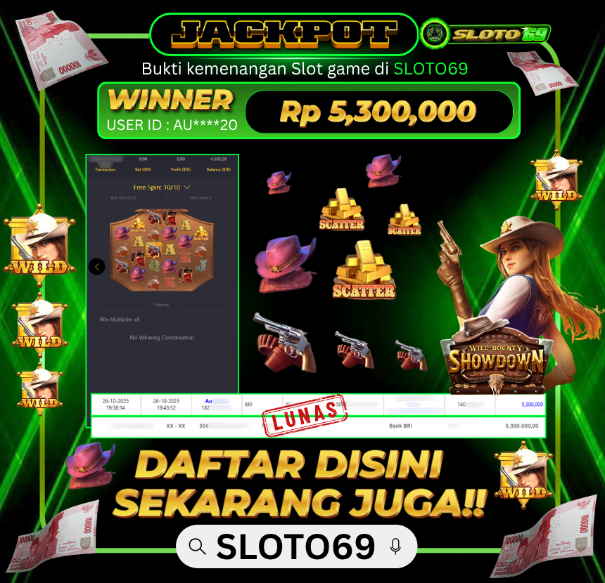 Bukti Transfer Jackpot