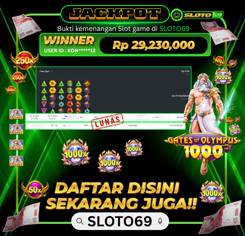 Bukti Transfer Jackpot