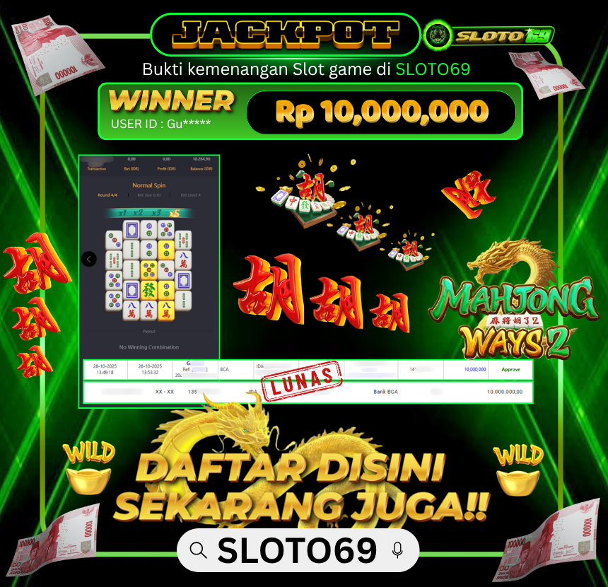 Bukti Transfer Jackpot