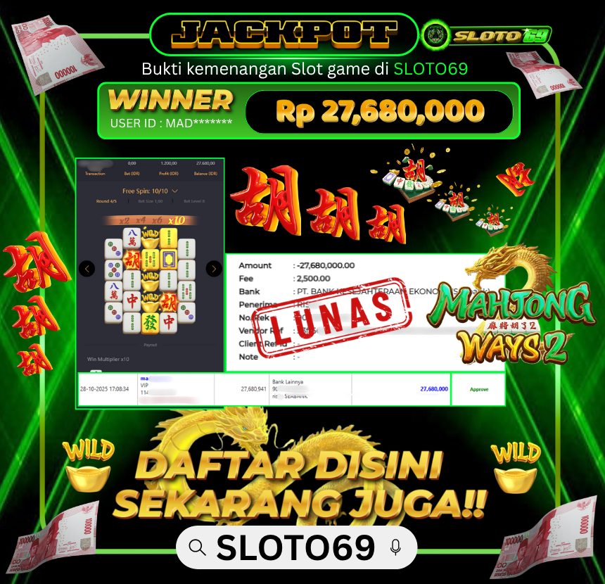 Bukti Transfer Jackpot