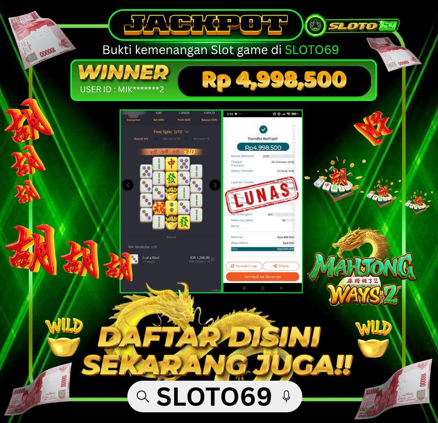 Bukti Transfer Jackpot