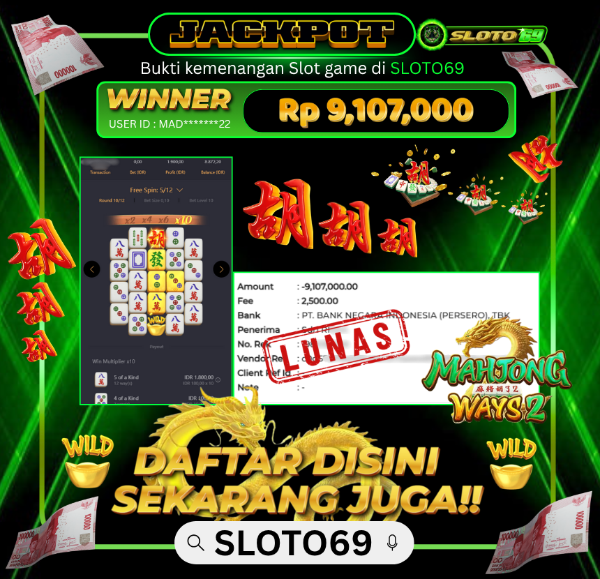 Bukti Transfer Jackpot