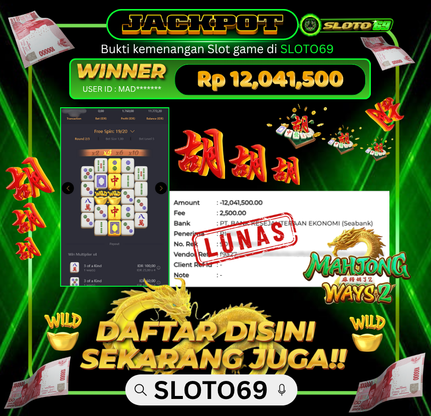 Bukti Transfer Jackpot