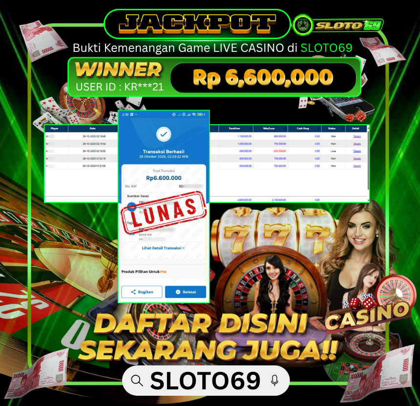Bukti Transfer Jackpot